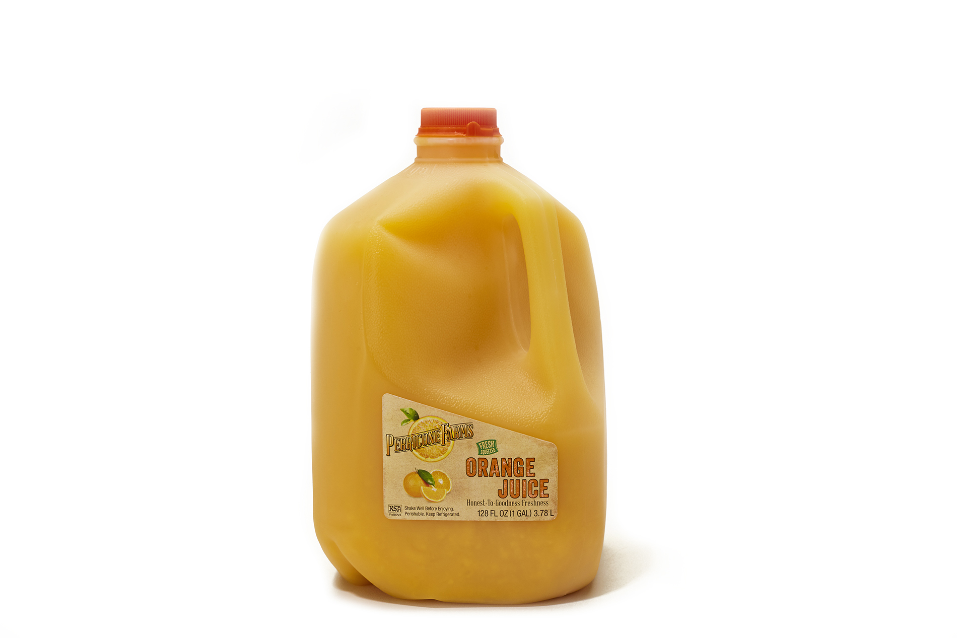 Gallon jug of fresh orange juice